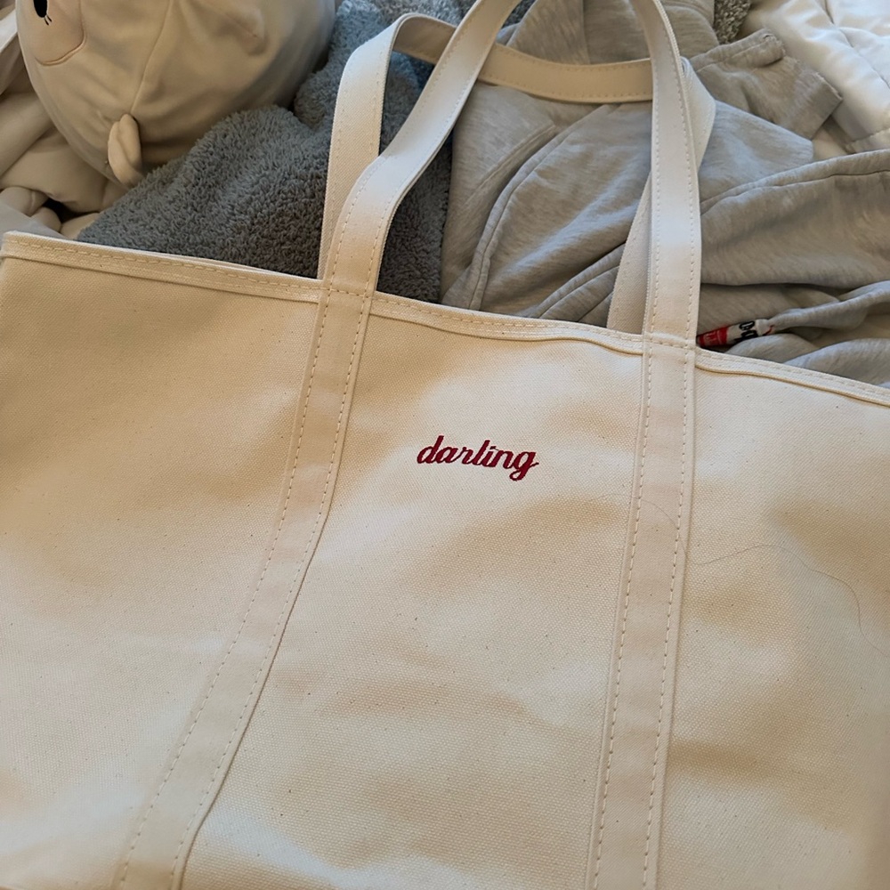 LL bean Tote Bag with Red Embroidery